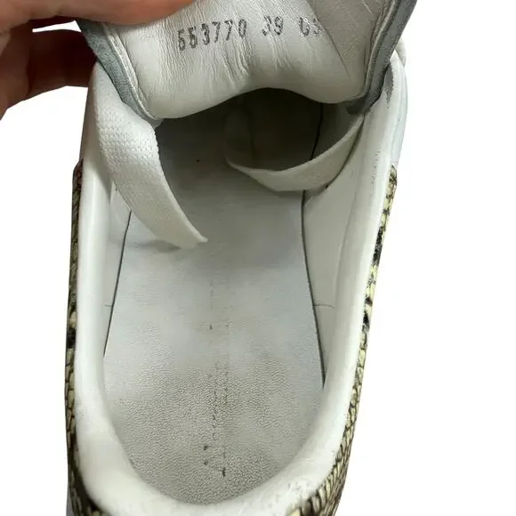 Alexander Mcqueen Larry Oversized Python Sneakers Leather White Size 39